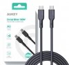 AUKEY CB-SCC101 kabel USB-C - USB-C 1m 100W PD 5A 20V silikonowy czarny